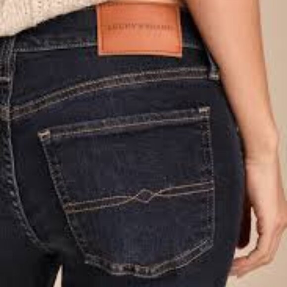 LUCKY jeans 4 27 R dark wash Mid Rise Straight Sweet VGUC cowgirl boho - Picture 2 of 9